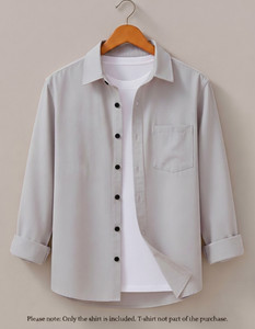 ViRAST FASHION Men Solid Casual Grey Shirt - Image 3