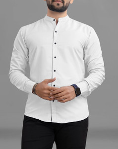 RAHUL LOOK Men Solid Casual White Shirt