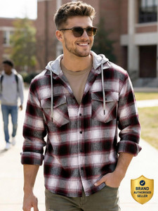 Bewakoof Men Checkered Casual Maroon Shirt - Image 6