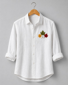 DMG Men Printed Casual White Shirt