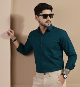 STONEBERG Men Solid Formal Dark Blue Shirt
