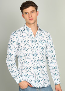 INTEGRITI Men Printed Casual Blue, White Shirt