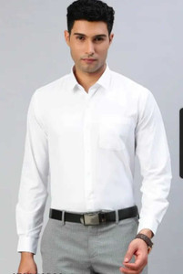 IST Fashion Men Striped Formal White Shirt