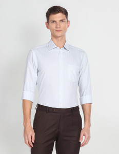 ARROW Men Self Design Formal Grey Shirt