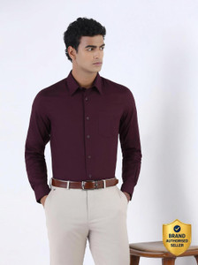 Blackberrys Men Solid Formal Maroon Shirt