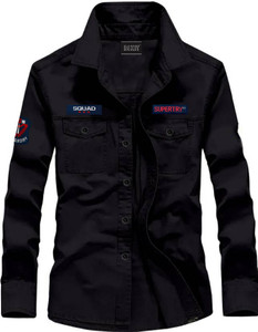 BIKIT Men Solid Casual Black Shirt