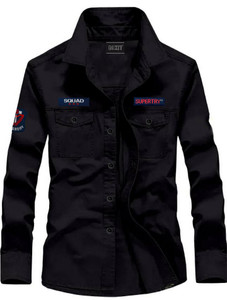 BIKIT Men Solid Casual Black Shirt