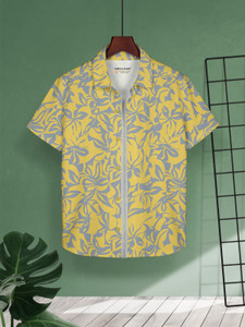 Hellcat Boys Printed Casual Yellow Shirt