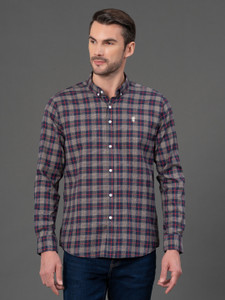 RED TAPE Men Checkered Casual Blue Shirt