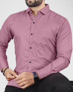 NIVICK Men Solid Casual Pink Shirt