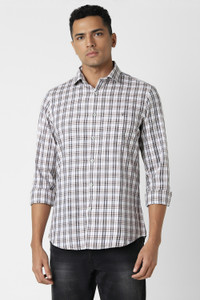 VAN HEUSEN SPORT Men Checkered Casual White, Blue Shirt