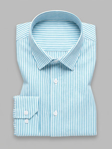 Nat Jastica Men Striped Casual White, Blue Shirt