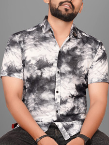 METRONAUT Men Printed Casual Black Shirt