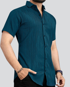 NIVICK Men Self Design Casual Green Shirt