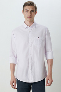 Louis Philippe Jeans Men Printed Casual Grey Shirt