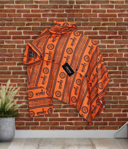 SHIVINA Men Checkered, Printed Casual Black, Orange Shirt
