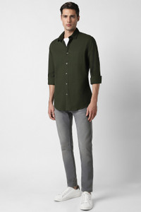 VAN HEUSEN SPORT Men Checkered Casual Dark Green Shirt