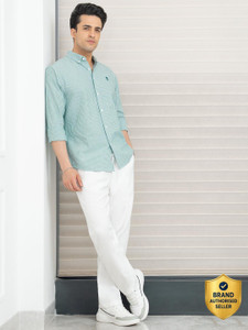 RED TAPE Men Striped Casual Green Shirt - Image 6