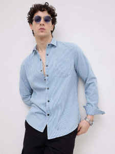 VASTRADO Men Striped Blue Shirt - Image 6