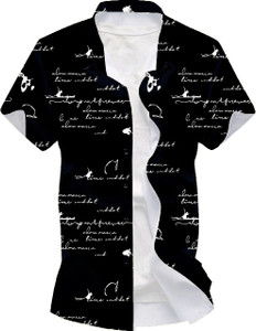 Blue dove Men Printed Casual Black Shirt
