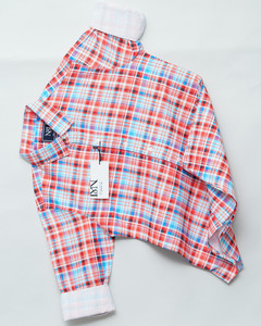 N AND J Men Checkered Casual Red Shirt