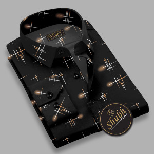 SHUBHFLAX Men Printed Black Formal Shirt - Image 4