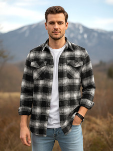 BEYOUNG Men Checkered Black Shirt - Image 6
