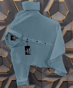 JACKBELLA Men Self Design Casual Grey Shirt