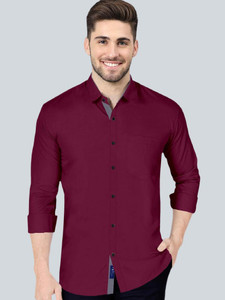 VTEXX Men Solid Beach Wear Maroon Shirt
