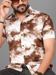 METRONAUT Men Printed Casual Brown Shirt