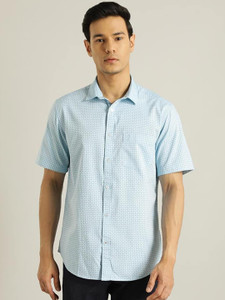 INDIAN TERRAIN Men Printed Casual Blue Shirt