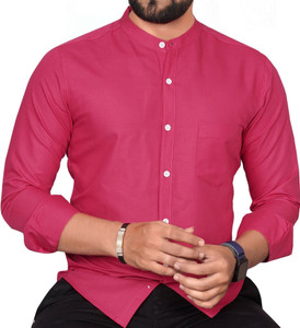 GLOBAL NOMAD Men Solid Casual Pink Shirt