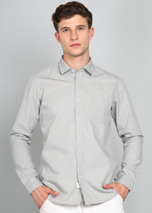 INTEGRITI Men Solid Casual Grey Shirt