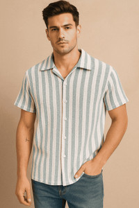 lCome Men Striped Casual Multicolor Shirt