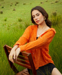 PINACOLADA Women Printed Casual Orange Shirt