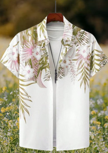 SHIVFORYOU Men Floral Print Beach Wear Multicolor Shirt