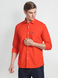 Arrow Sport Men Solid Casual Red Shirt