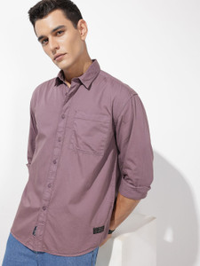 Roadster Men Solid Casual Brown Shirt