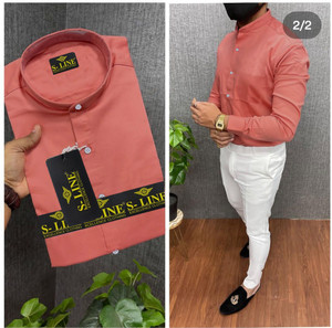 SHIRTZONE Men Solid Casual Pink Shirt