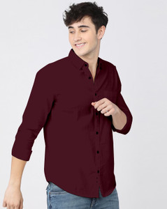 TANISHA FASHION Men Solid Casual Maroon Shirt