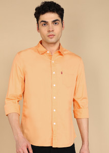 LEVI'S Men Solid Casual Orange Shirt