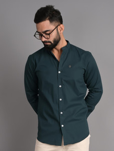 FUBAR Men Solid Casual Dark Blue Shirt