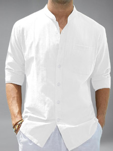 Vashuqi Men White Casual Shirt - Image 5