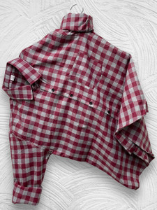 SOLSTICE Men Checkered Casual Maroon, Grey Shirt