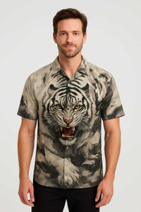 Zeeyneex Men Animal Print Casual Multicolor Shirt