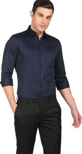 ARROW Men Solid Formal Blue Shirt