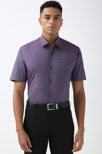 PETER ENGLAND Men Self Design Formal Purple Shirt