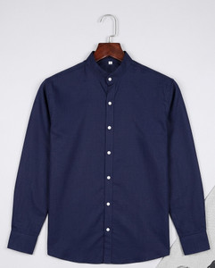 Troonpair Men Solid Casual Dark Blue Shirt