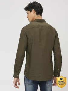 Pepe Jeans Men Solid Casual Green Shirt - Image 4