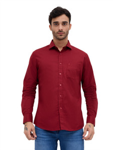 KILLER Men Self Design Casual Maroon Shirt